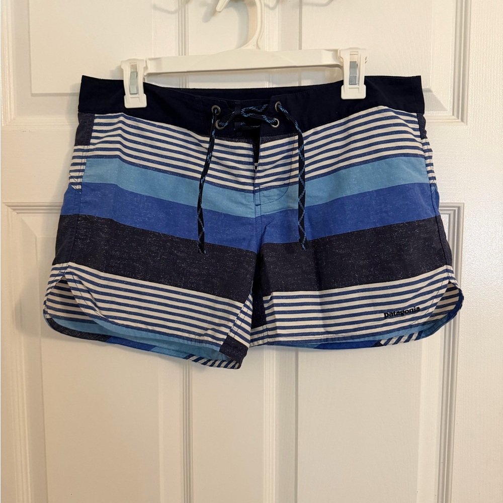 Patagonia Women’s Blue Striped Swim Shorts